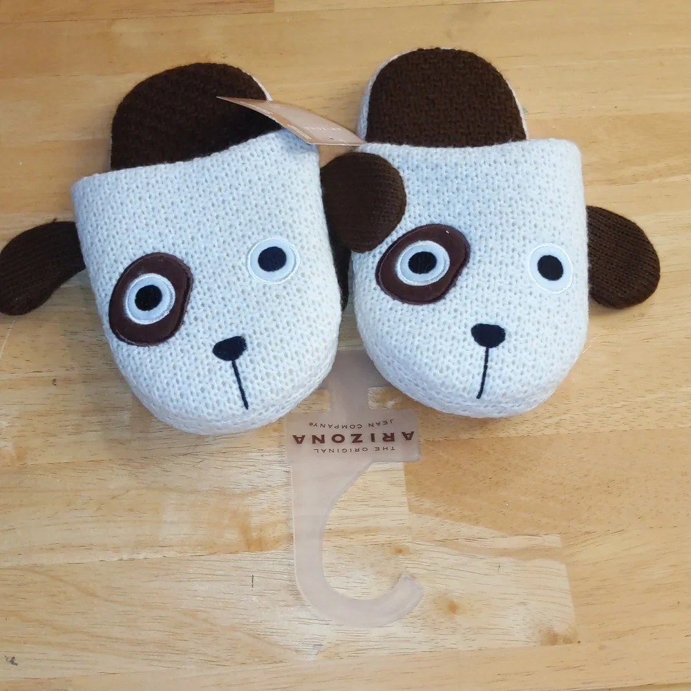 Women's Slippers S/M 5-8 Dog Lover Puppy Face Mules Bullseye House Shoes